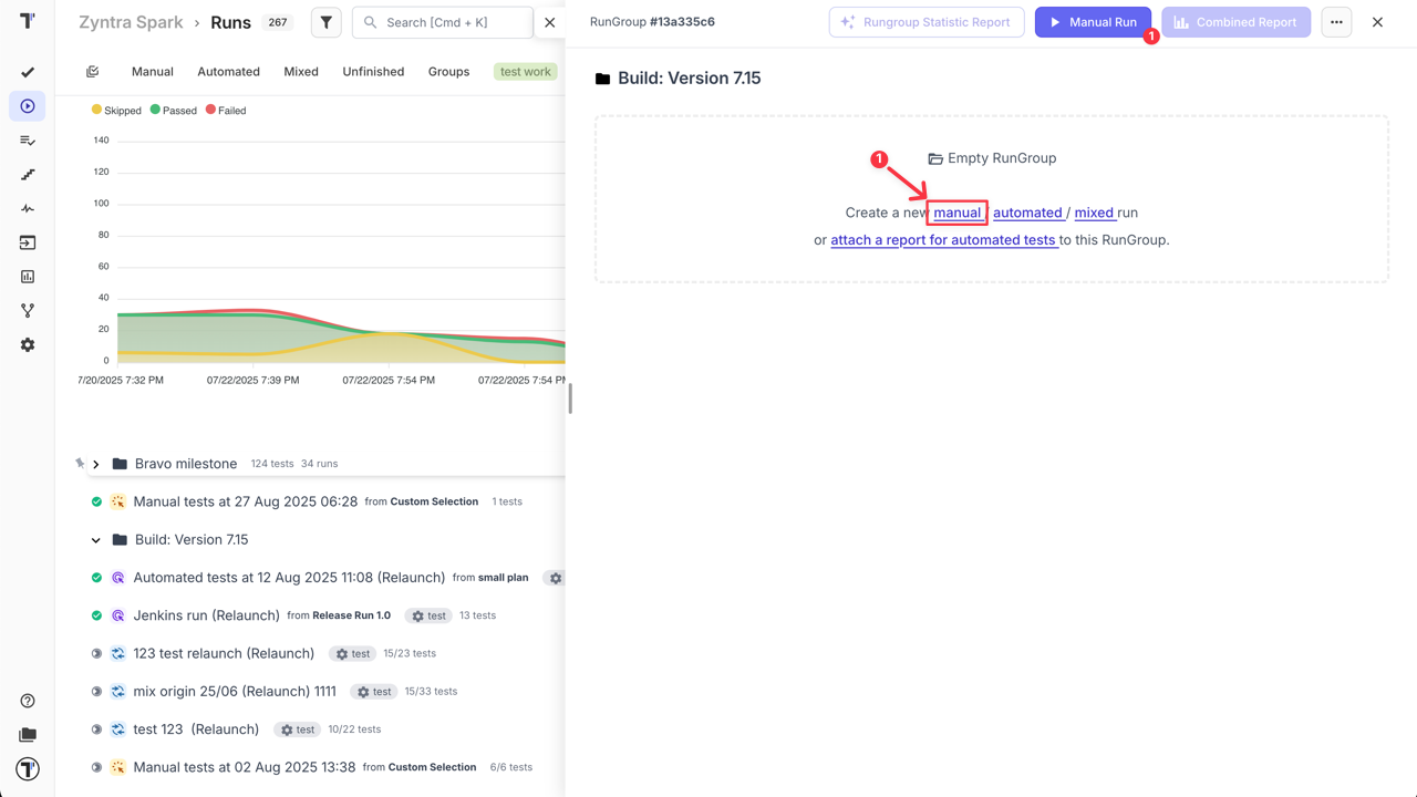 Testomat.io - put Manual Run